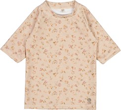 Wheat swim T-shirt Jackie SS - Purple poppy flowers